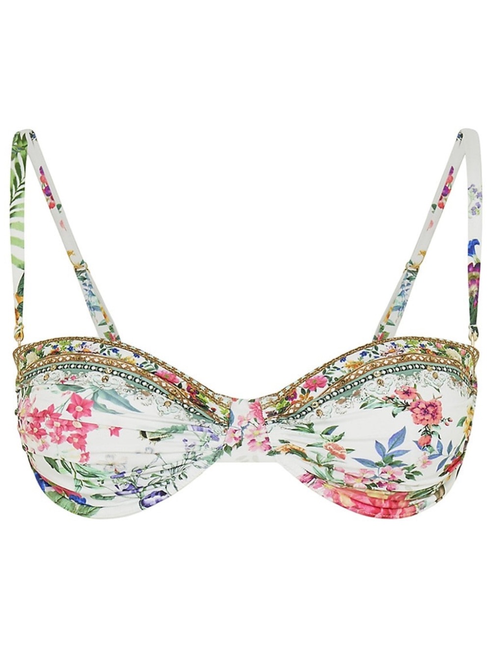 Camilla Plumes and Parterres Underwire Swimsuit Bikini Top Multicolor Large NWT